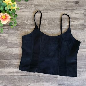 Vintage Genuine Suede Crop Top